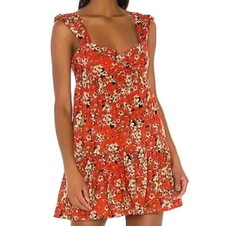 Free People Pattern Play Mini Dress In Red Floral